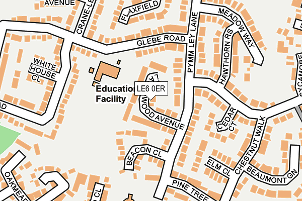 LE6 0ER map - OS OpenMap – Local (Ordnance Survey)