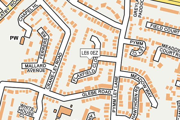 LE6 0EZ map - OS OpenMap – Local (Ordnance Survey)