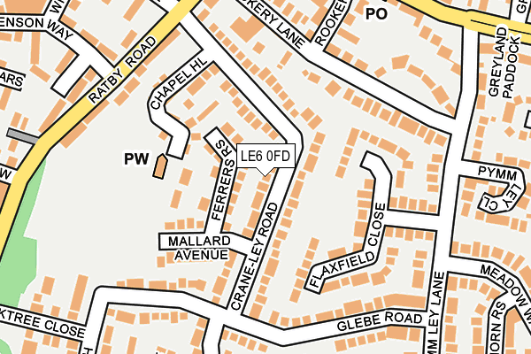 LE6 0FD map - OS OpenMap – Local (Ordnance Survey)