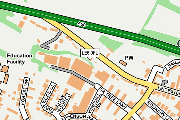 LE6 0FL map - OS OpenMap – Local (Ordnance Survey)