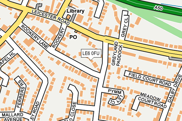 LE6 0FU map - OS OpenMap – Local (Ordnance Survey)