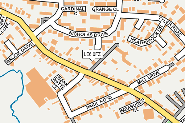 LE6 0FZ map - OS OpenMap – Local (Ordnance Survey)