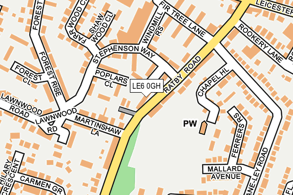 LE6 0GH map - OS OpenMap – Local (Ordnance Survey)