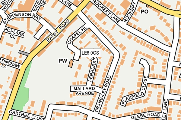 LE6 0GS map - OS OpenMap – Local (Ordnance Survey)