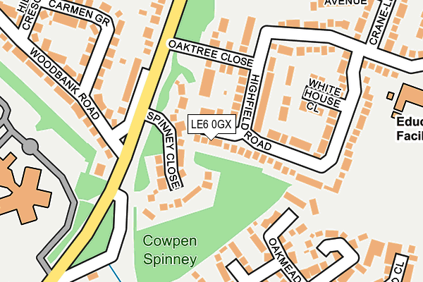 LE6 0GX map - OS OpenMap – Local (Ordnance Survey)