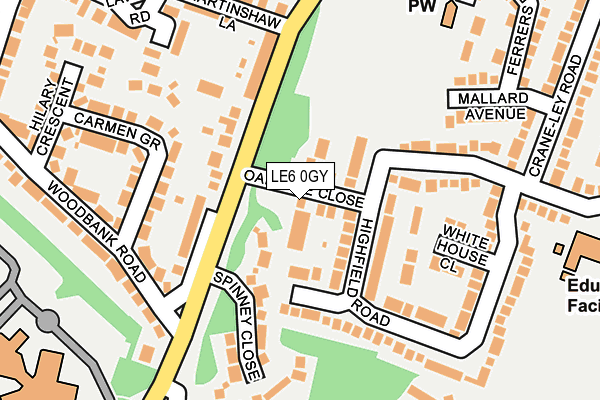 LE6 0GY map - OS OpenMap – Local (Ordnance Survey)