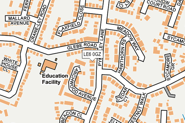 LE6 0GZ map - OS OpenMap – Local (Ordnance Survey)