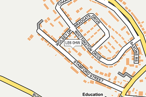 LE6 0HW map - OS OpenMap – Local (Ordnance Survey)