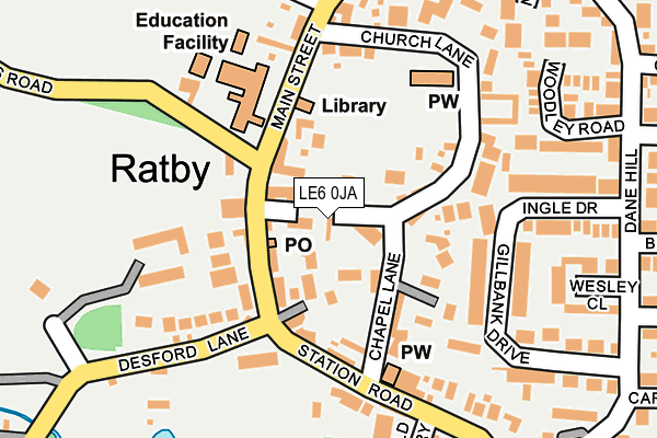 LE6 0JA map - OS OpenMap – Local (Ordnance Survey)