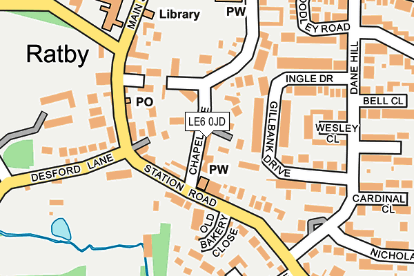 LE6 0JD map - OS OpenMap – Local (Ordnance Survey)