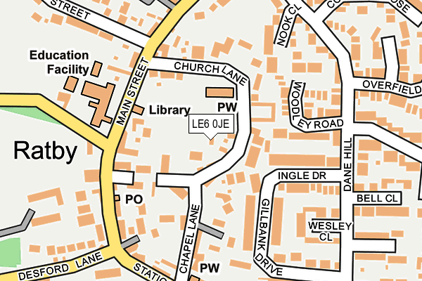 LE6 0JE map - OS OpenMap – Local (Ordnance Survey)