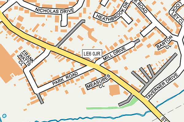 LE6 0JR map - OS OpenMap – Local (Ordnance Survey)