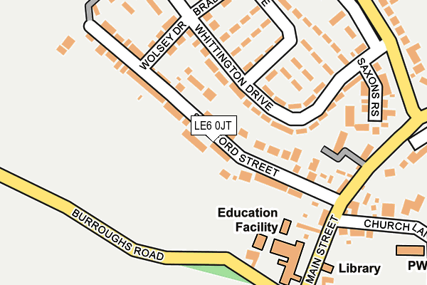 LE6 0JT map - OS OpenMap – Local (Ordnance Survey)