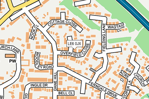 LE6 0JX map - OS OpenMap – Local (Ordnance Survey)