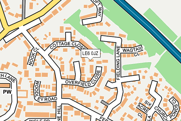 LE6 0JZ map - OS OpenMap – Local (Ordnance Survey)