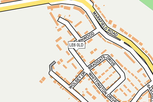 LE6 0LD map - OS OpenMap – Local (Ordnance Survey)