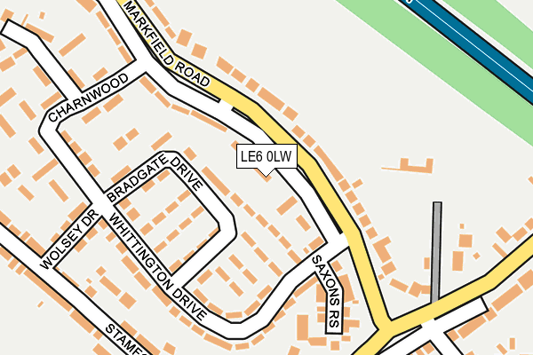 LE6 0LW map - OS OpenMap – Local (Ordnance Survey)