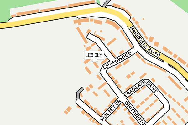 LE6 0LY map - OS OpenMap – Local (Ordnance Survey)