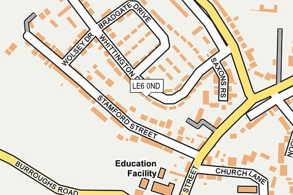 LE6 0ND map - OS OpenMap – Local (Ordnance Survey)