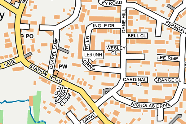 LE6 0NH map - OS OpenMap – Local (Ordnance Survey)