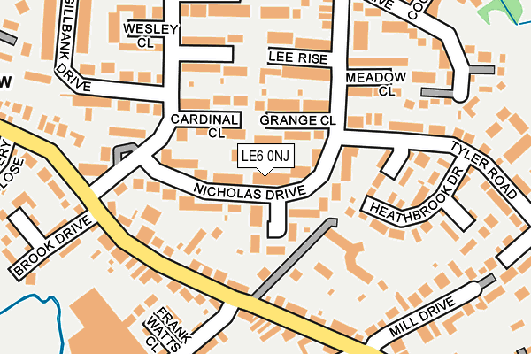 LE6 0NJ map - OS OpenMap – Local (Ordnance Survey)