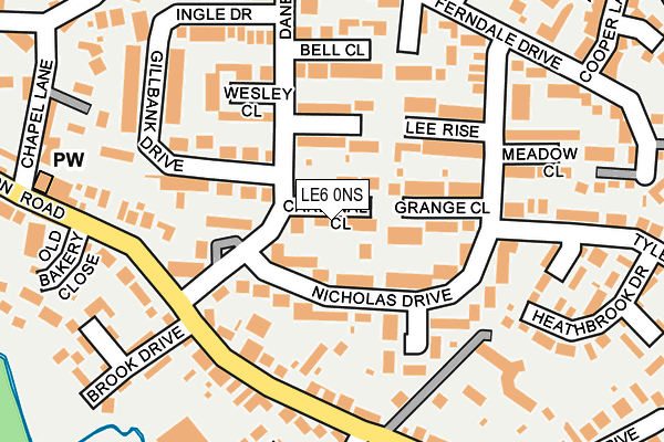 LE6 0NS map - OS OpenMap – Local (Ordnance Survey)