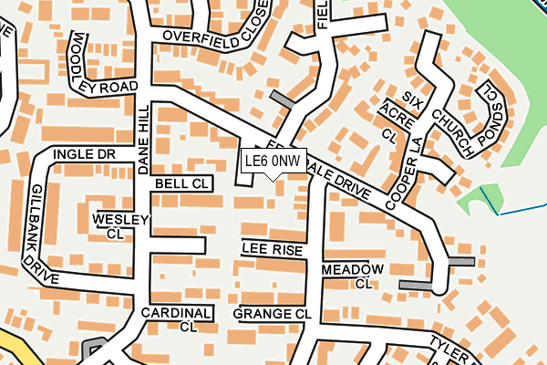 LE6 0NW map - OS OpenMap – Local (Ordnance Survey)