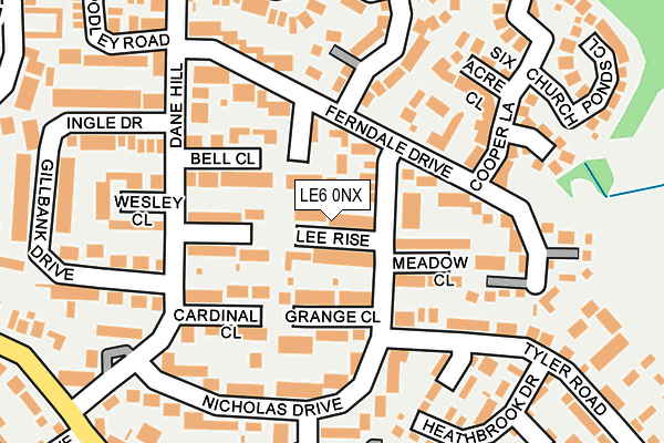 LE6 0NX map - OS OpenMap – Local (Ordnance Survey)