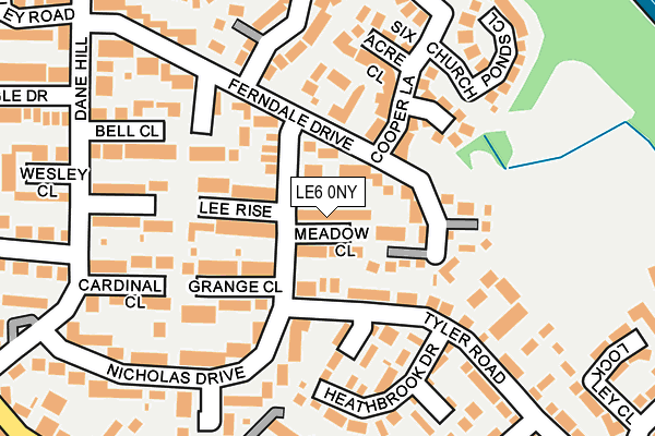 LE6 0NY map - OS OpenMap – Local (Ordnance Survey)