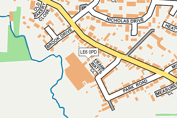 LE6 0PD map - OS OpenMap – Local (Ordnance Survey)