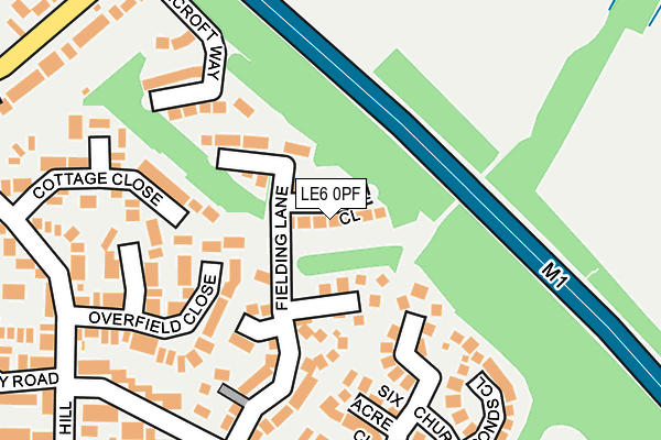 LE6 0PF map - OS OpenMap – Local (Ordnance Survey)