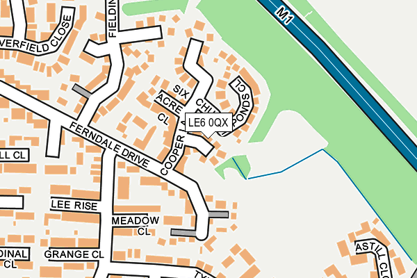 LE6 0QX map - OS OpenMap – Local (Ordnance Survey)
