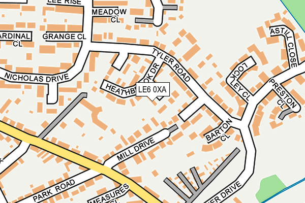 LE6 0XA map - OS OpenMap – Local (Ordnance Survey)