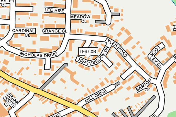 LE6 0XB map - OS OpenMap – Local (Ordnance Survey)