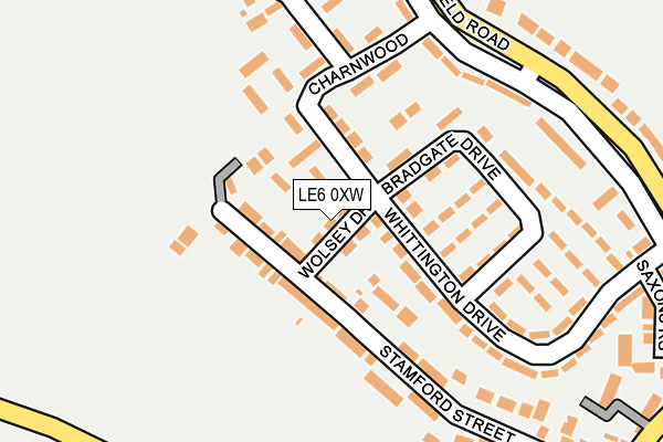 LE6 0XW map - OS OpenMap – Local (Ordnance Survey)