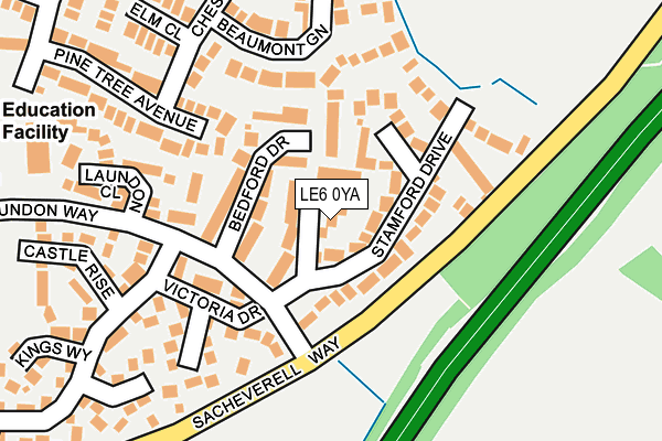 LE6 0YA map - OS OpenMap – Local (Ordnance Survey)