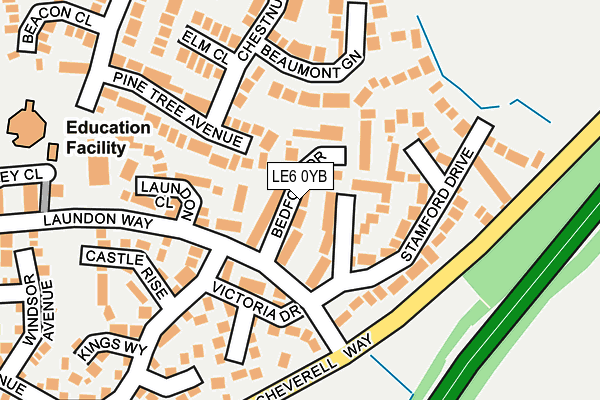 LE6 0YB map - OS OpenMap – Local (Ordnance Survey)