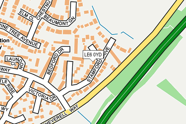 LE6 0YD map - OS OpenMap – Local (Ordnance Survey)