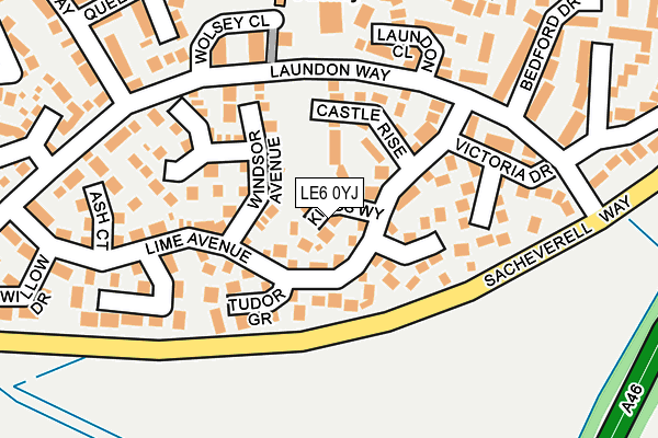 LE6 0YJ map - OS OpenMap – Local (Ordnance Survey)