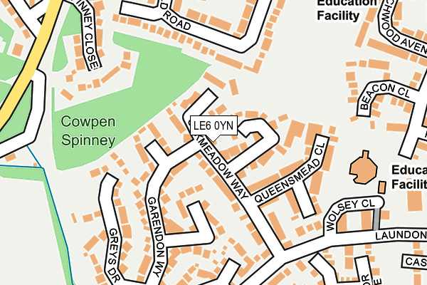 LE6 0YN map - OS OpenMap – Local (Ordnance Survey)
