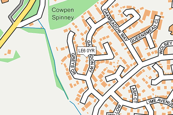 LE6 0YR map - OS OpenMap – Local (Ordnance Survey)