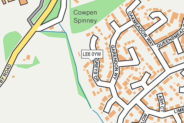 LE6 0YW map - OS OpenMap – Local (Ordnance Survey)