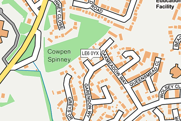 LE6 0YX map - OS OpenMap – Local (Ordnance Survey)