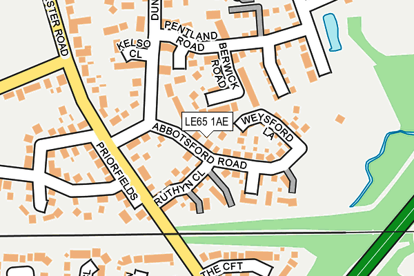 LE65 1AE map - OS OpenMap – Local (Ordnance Survey)