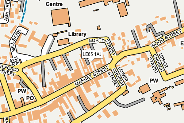 LE65 1AJ map - OS OpenMap – Local (Ordnance Survey)