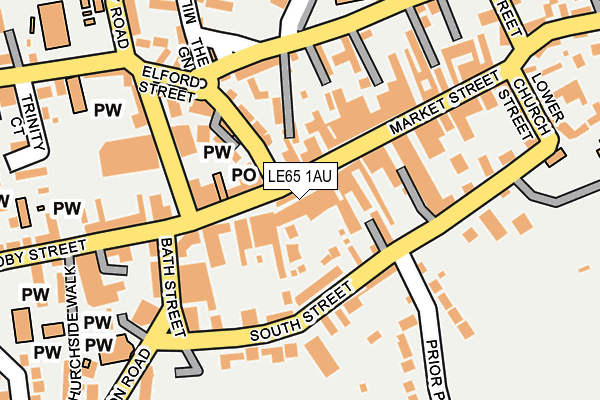 LE65 1AU map - OS OpenMap – Local (Ordnance Survey)
