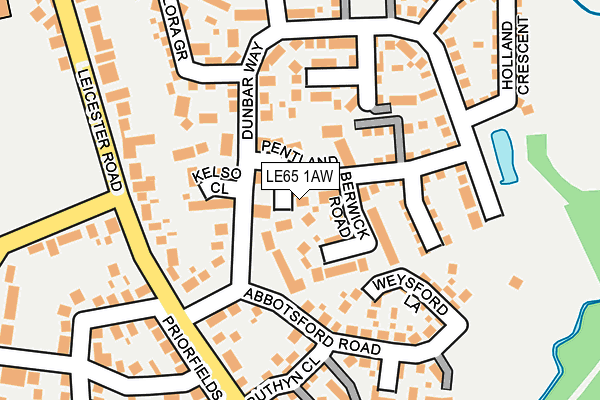 LE65 1AW map - OS OpenMap – Local (Ordnance Survey)