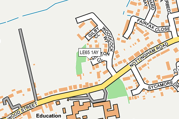 LE65 1AY map - OS OpenMap – Local (Ordnance Survey)