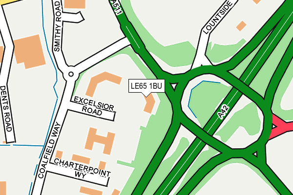 LE65 1BU map - OS OpenMap – Local (Ordnance Survey)