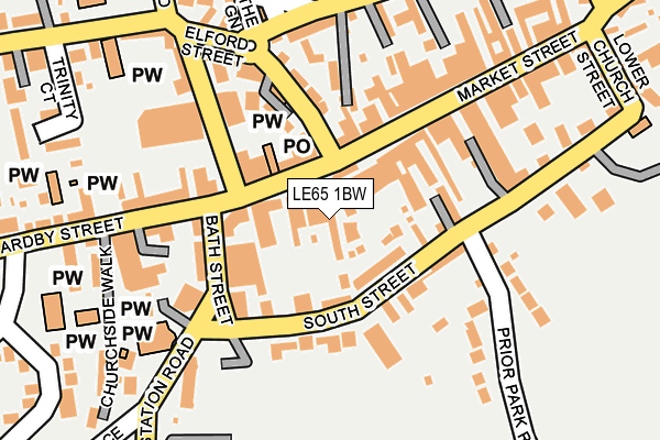 LE65 1BW map - OS OpenMap – Local (Ordnance Survey)